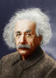 Colorized image of Albert Einstein (1939).