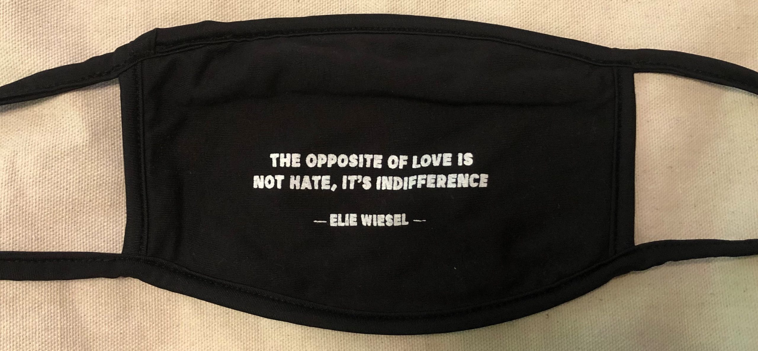 Elie Wiesel Mask "The Opposite of Love is not Hate, Its Indifference"