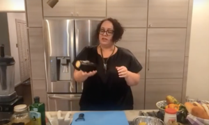 Chef Vered Guttman teaches Moment viewers during a Zoominar how to cook Israeli street food that isn't falafel.