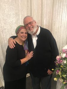 The author and her husband at a family wedding