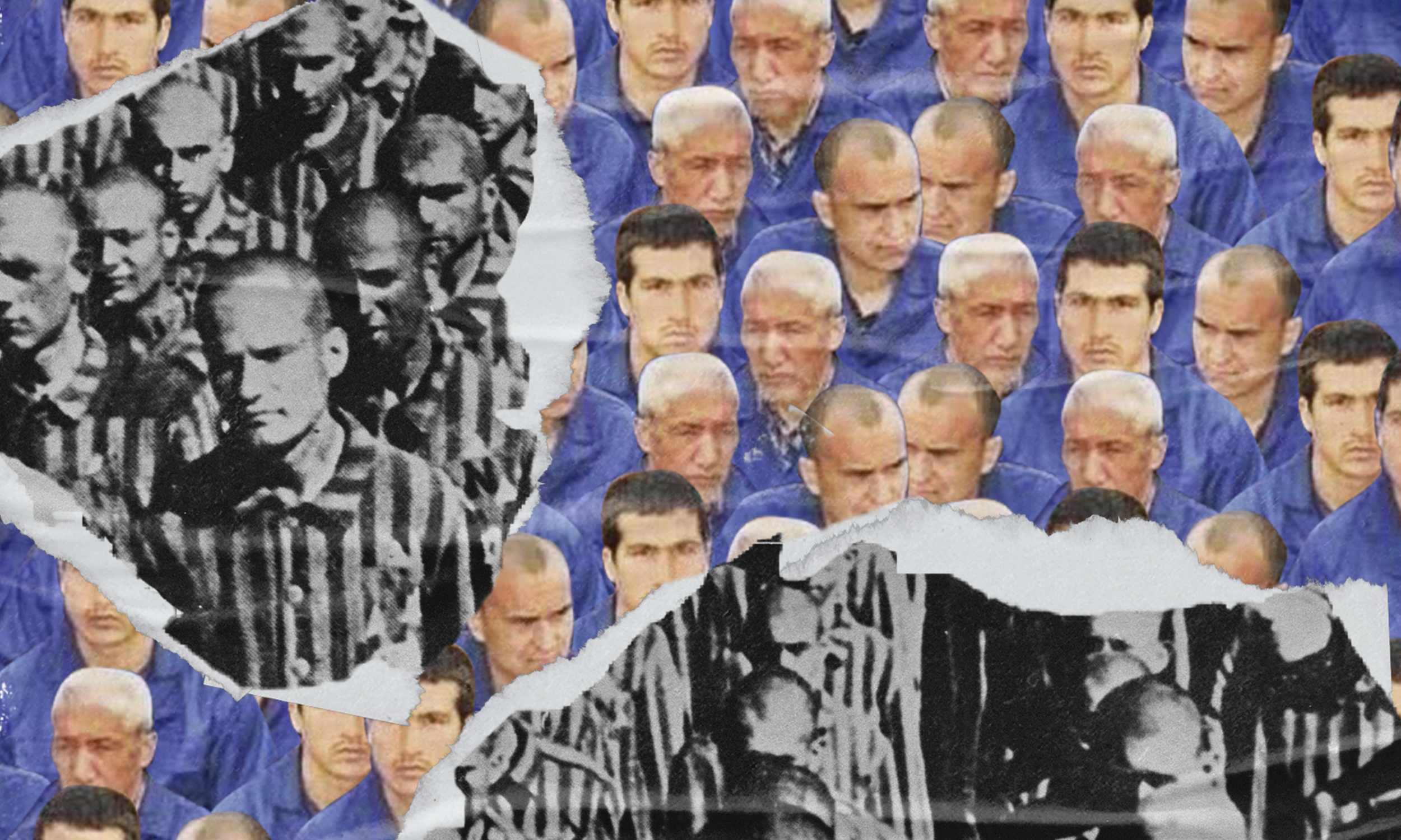 Illustration of the Uyghur Genocide in contrast with the Holocaust.