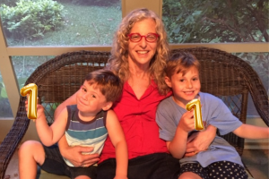 March 2021, with grandkids Stahv and Reah