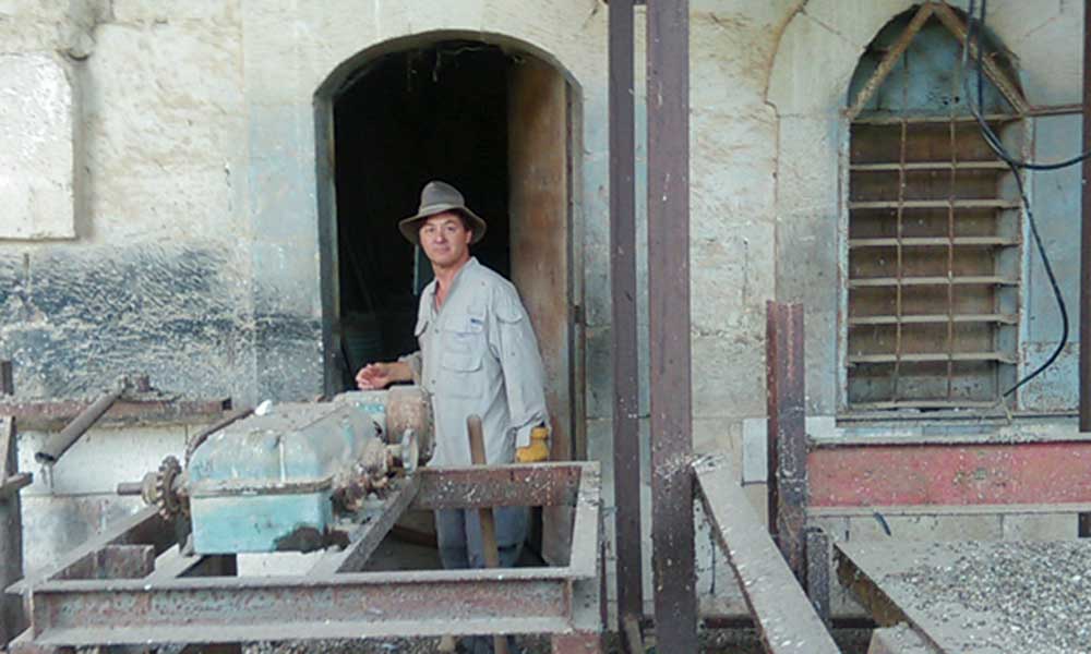 Author Arieh O’Sullivan works on a project in the Khan of Ajjur