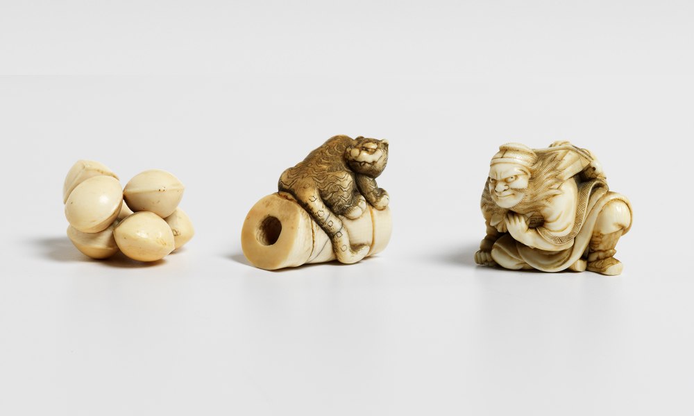 small intricately carved Japanese netsuke