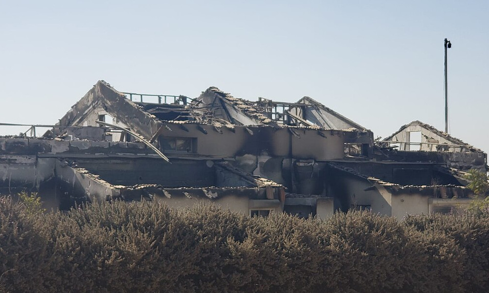 Lessons learned: A charred building in Kibbutz Be'eri after the massacre.