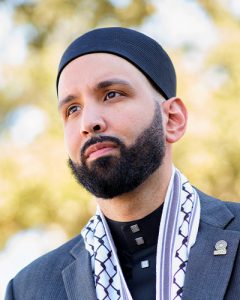 Imam Omar Suleiman, from Texas, says that interfaith work will necessarily be impacted by the "genocide" in Gaza. (Credit: Yaqeen Institute for Islamic Research)
