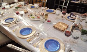 celebrating pasover A seder table