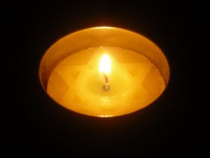Yom Kippur Yizkor candle Lit yizkor candle.