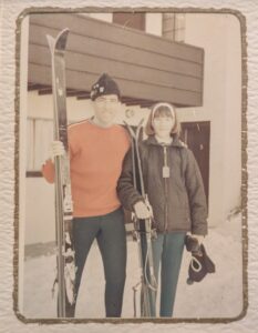 Larry and Debbie skiing