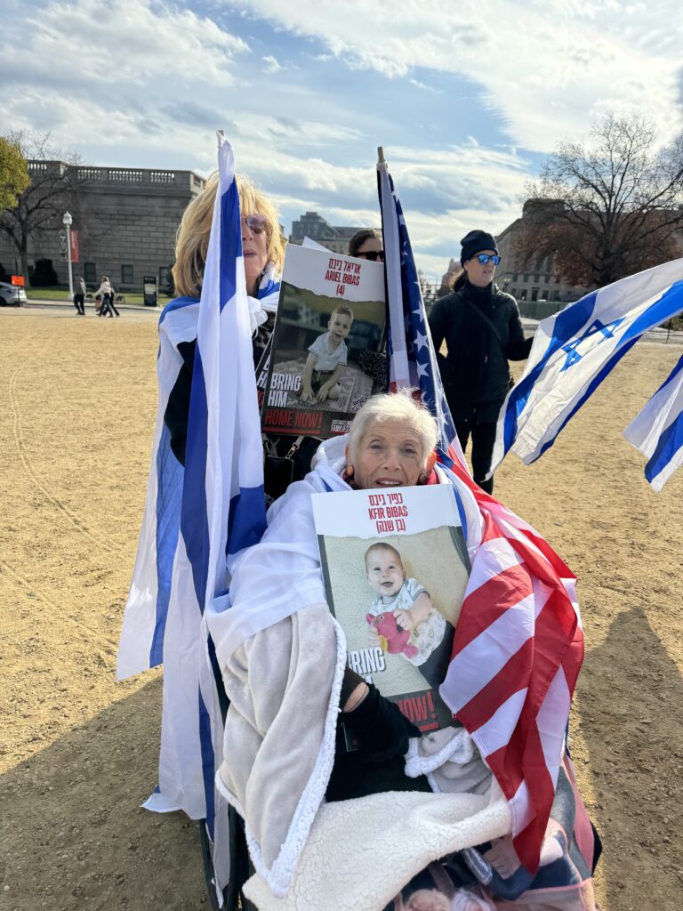 Frida Jacobson at the rally to bring the Israeli hostages home in Washington, DC, on January 19, 2025.