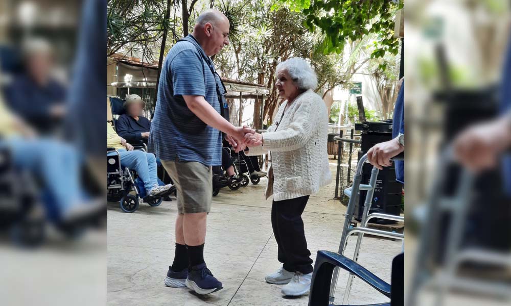 Ori Nir dances with his mother Miriam.