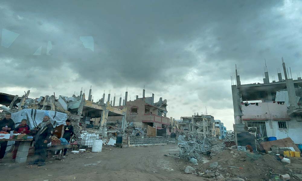Middle Street in Tel al-Sultan refugee camp in Gaza